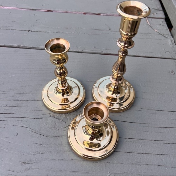 Baldwin Brass Forged In America candlestick holders - Picture 7 of 9